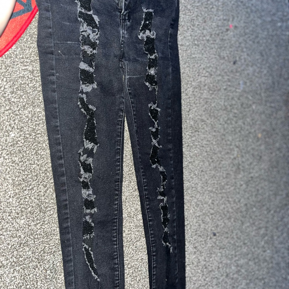 Women's Black Distressed Jeans